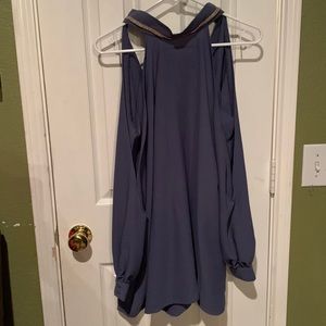 Long sleeve blue lyrical dress